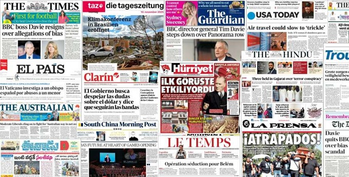 Unes de presse du 10 novembre 2025