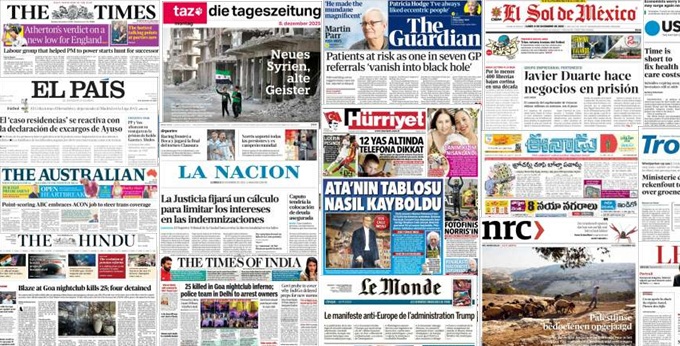 Unes de presse du 8 décembre 2025