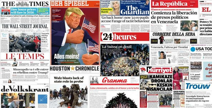 Unes de presse du 9 janvier 2026